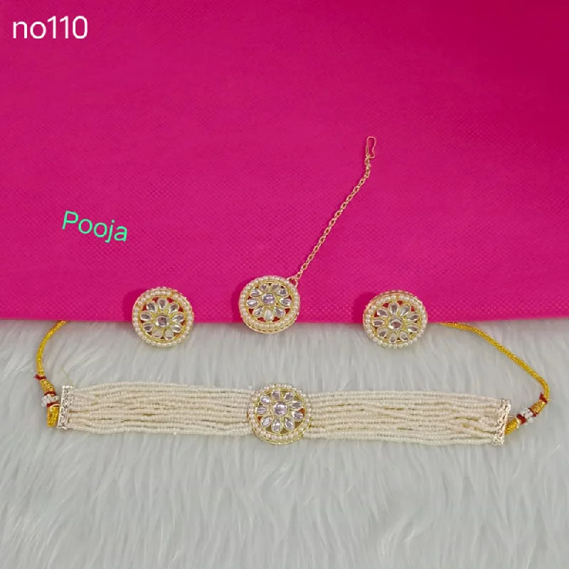 Pooja Bangles Gold Plated Choker Necklace Set