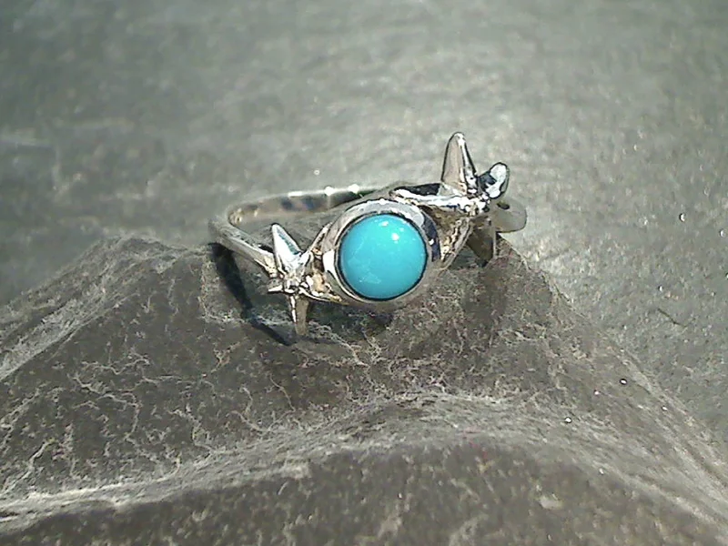 Size 6.25 Turquoise, Sterling Silver Starfish Ring