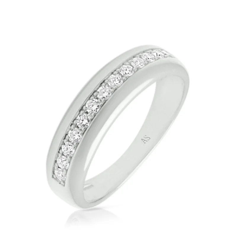 14KT White Gold Diamond Oslo Band Ring