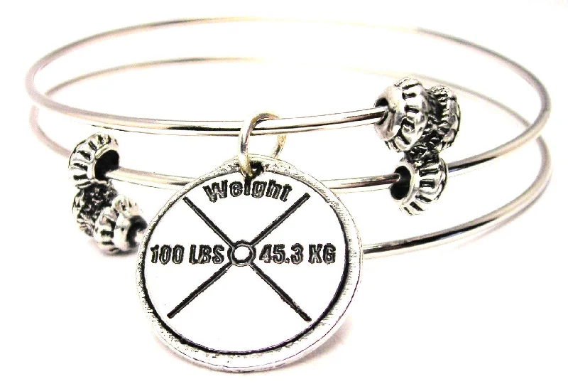 100 Lb Weight Triple Style Expandable Bangle Bracelet