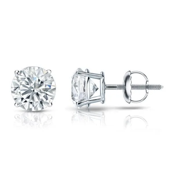 Auriya 14k Gold GIA Certified 4.20 carat TDW Round Diamond Stud Earrings