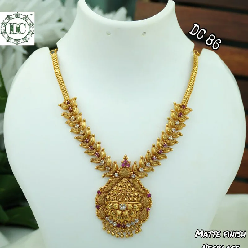 Diksha Collection Gold Plated Pota Stone Necklace Set