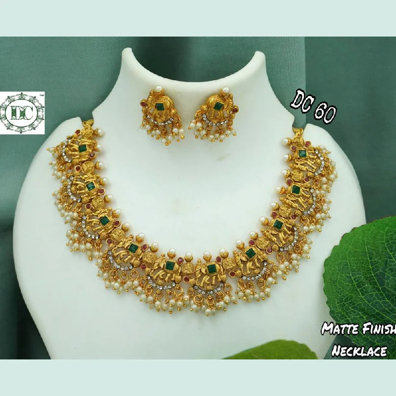 Diksha Collection Gold Plated Choker Necklace Set