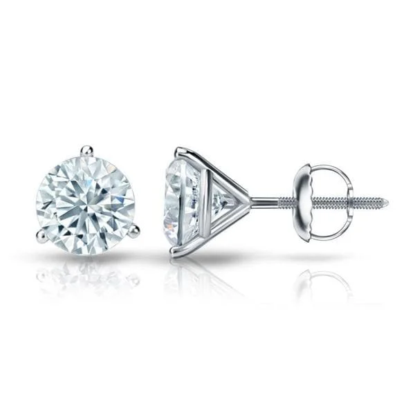 Auriya 14k Gold Certified 4.50 carat TDW 3-Prong Martini Round Diamond Stud Earrings