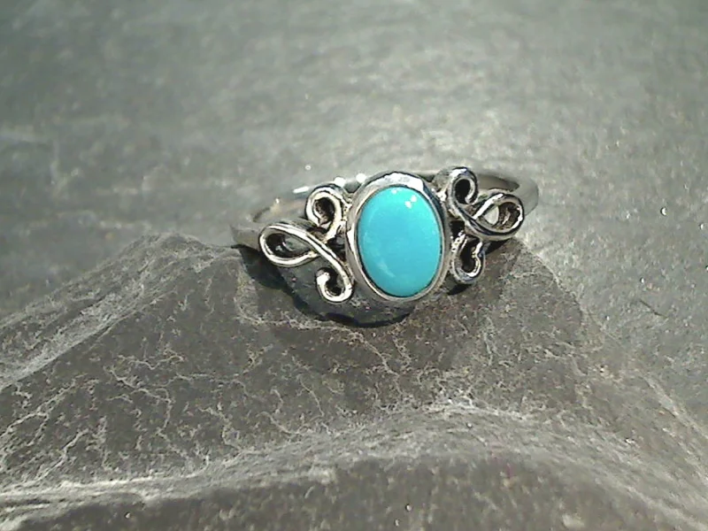 Size 8 Turquoise, Sterling Silver Ring