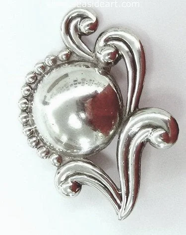 Los Castillo Sterling Silver Floral Design Brooch