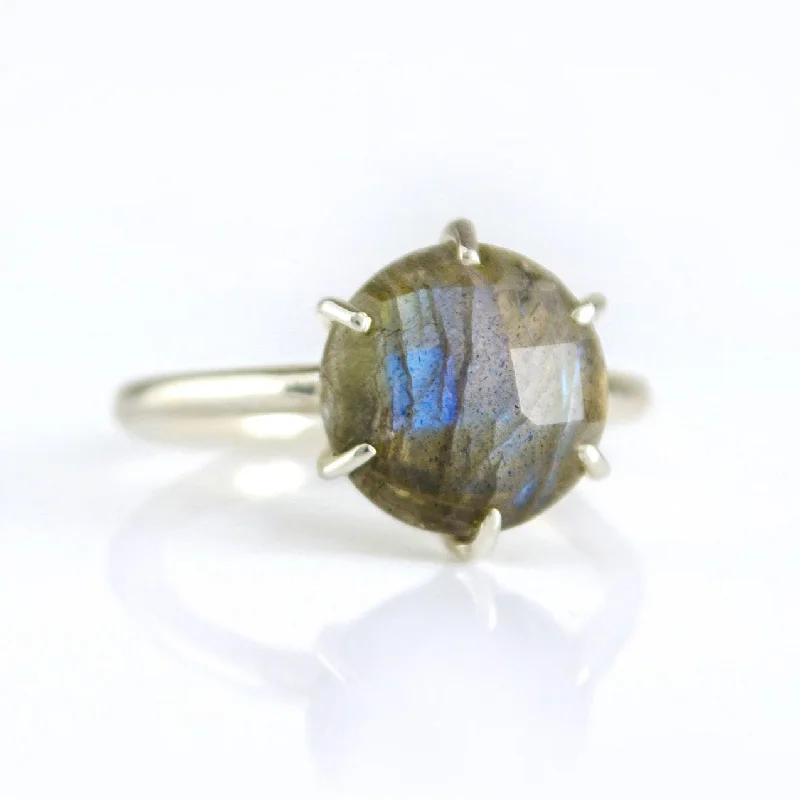 Labradorite Round Prong Set Ring