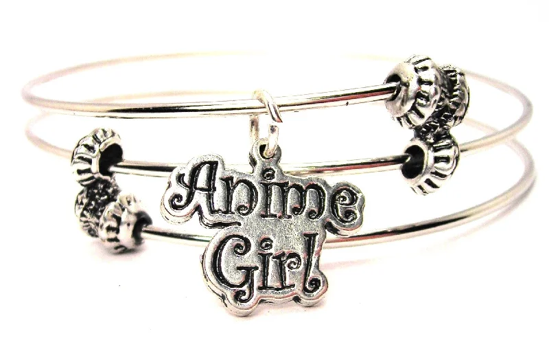 Anime Girl Triple Style Expandable Bangle Bracelet