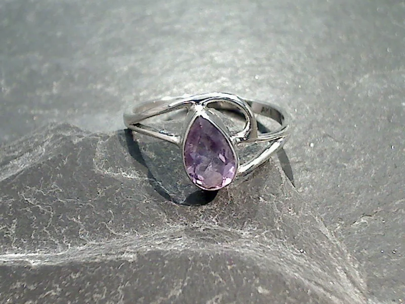 Size 8 Amethyst, Sterling Silver Ring