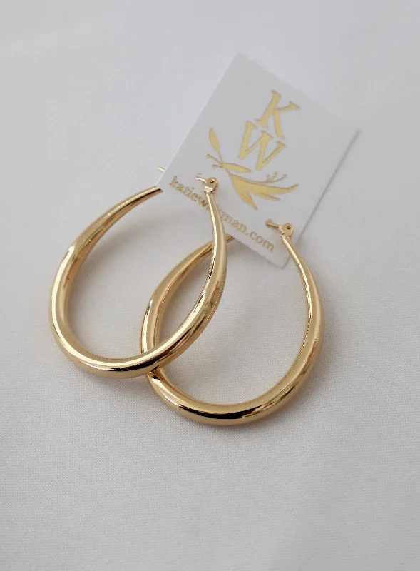 LARGE TEARDROP HOOP EARRINGS