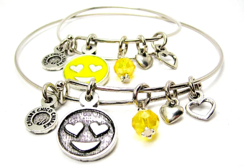 Love Emoji Adult And Child Matching Expandable Bangle Bracelets