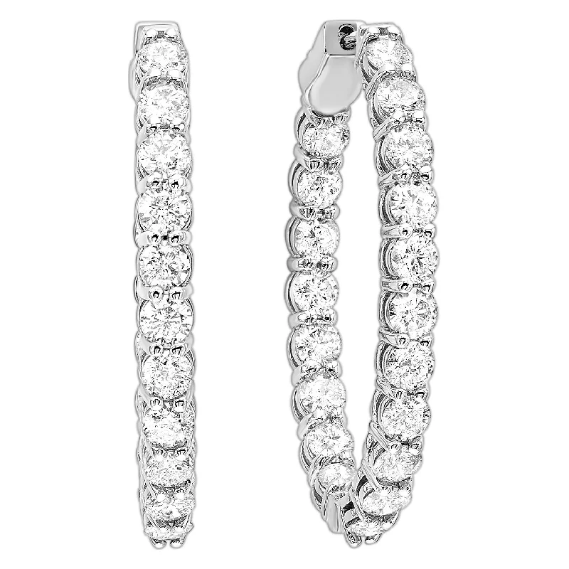 Inside Out Oval Diamond Hoop Earrings- 3.00 ctw.