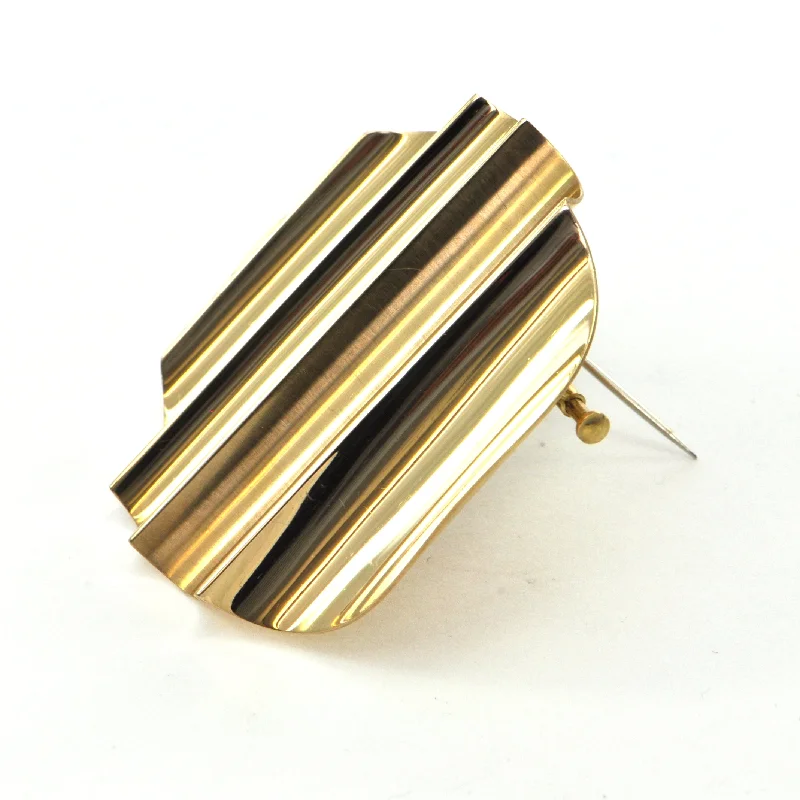 Walter SCHLUEP 18k Undulating Brooch circa 1970