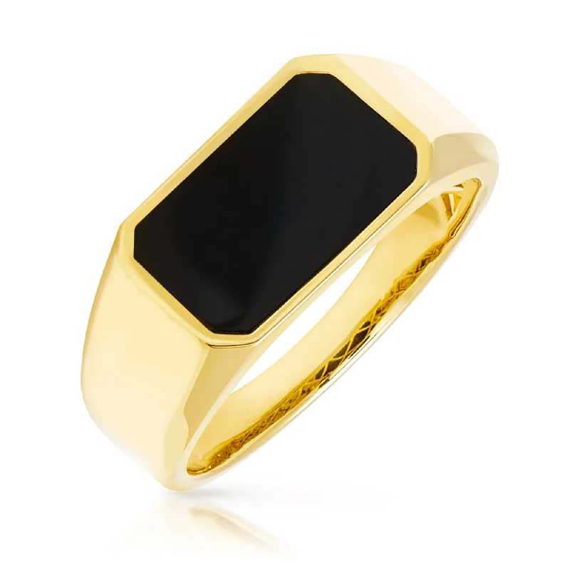 14KT Yellow Gold Onyx Hendrix Ring