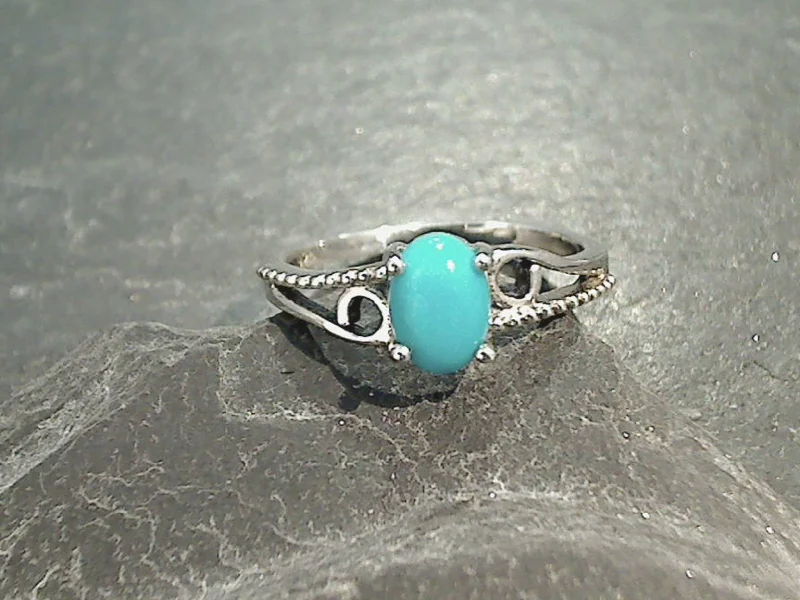 Size 7 Turquoise, Sterling Silver Ring