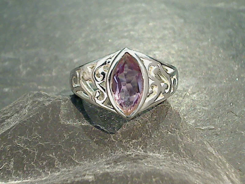 Size 7 Amethyst, Sterling Silver Ring