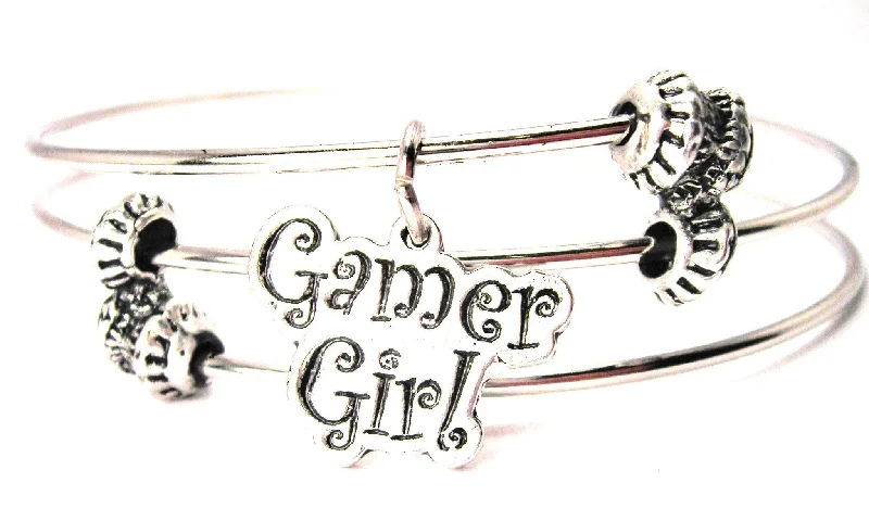 Gamer Girl Bracelet Triple Style Expandable Bangle Bracelet