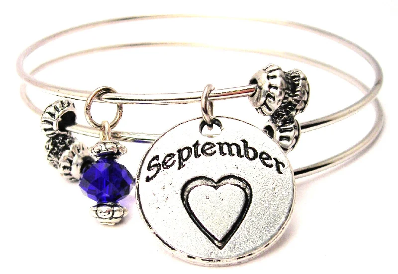 September Circle Triple Style Expandable Bangle Bracelet