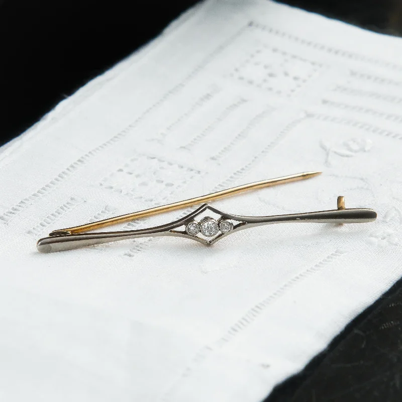 Edwardian Elegance Diamond Bar Brooch