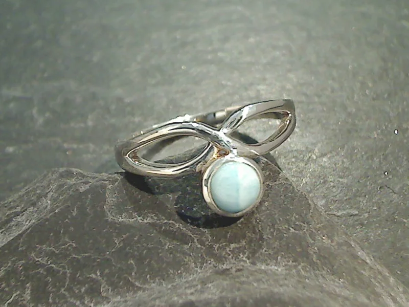 Size 7.75 Larimar, Sterling Silver Ring