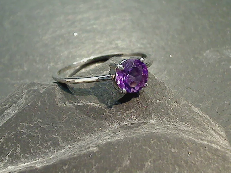 Size 6 Amethyst, Sterling Silver Ring