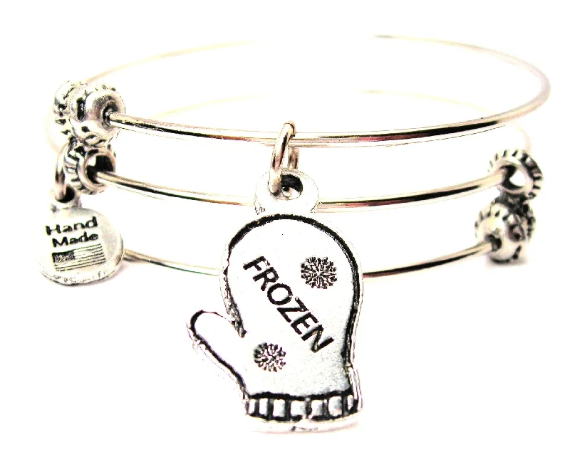 Frozen Mitten Triple Style Expandable Bangle Bracelet