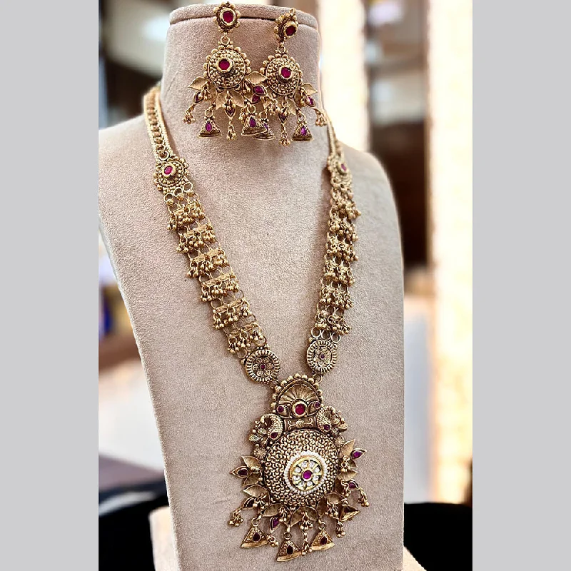 Jewel Addiction Gold Plated Pota Stone Necklace Set