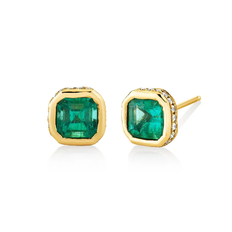 Asscher Emerald River Studs