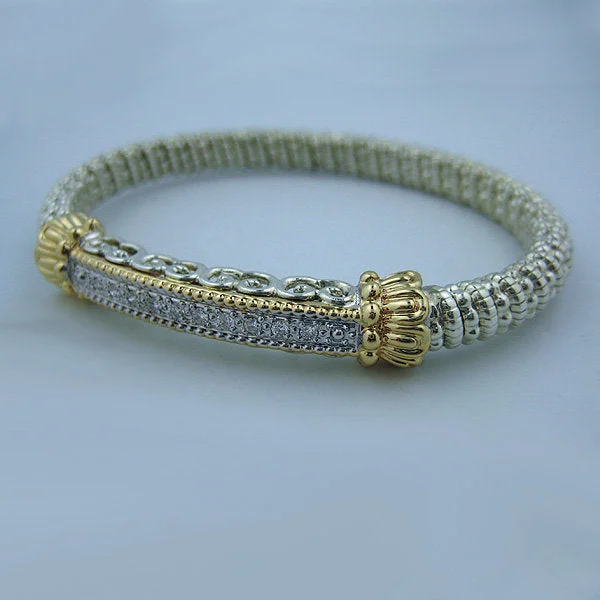 Yellow Gold and Sterling Silver Bracelet with .20 Diamonds (6mm)