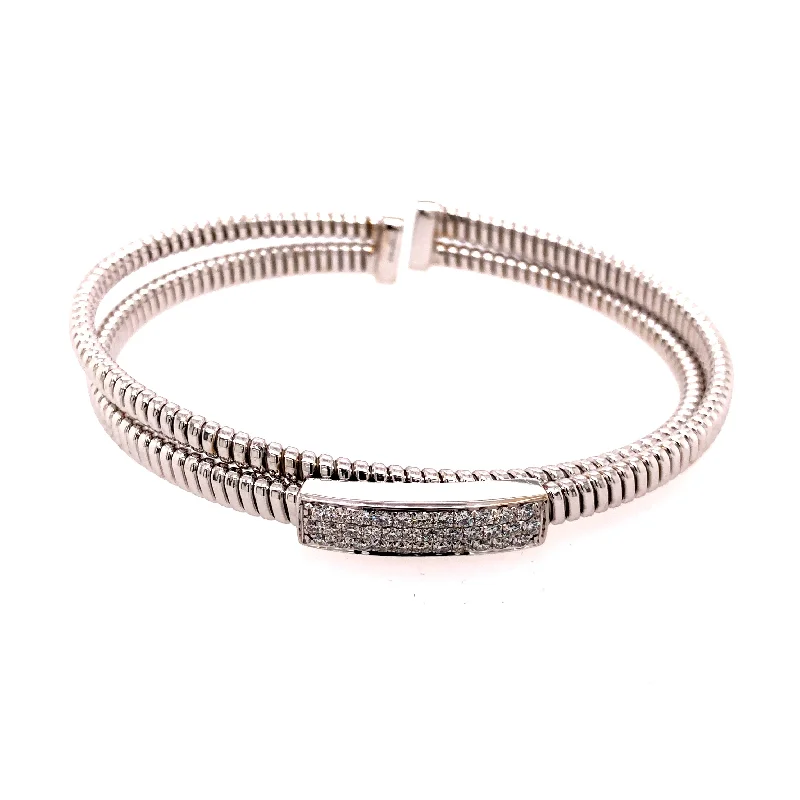 Afarin - 18K WG Twist Diamond Bangle