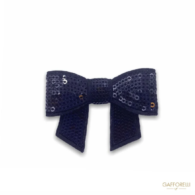 Bow-shaped Brooch with Black Paiette H212 - Gafforelli Srl