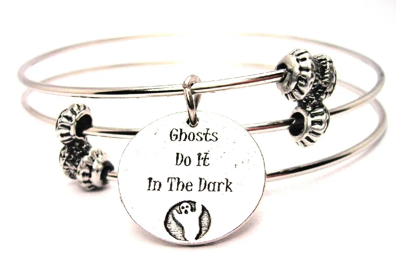 Ghosts Do It In The Dark Triple Style Expandable Bangle Bracelet