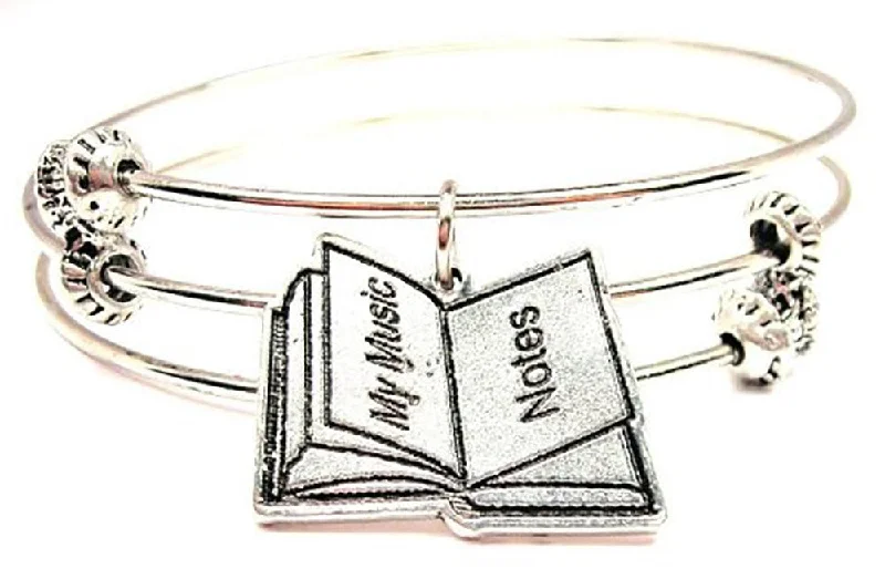 My Music Notes Triple Style Expandable Bangle Bracelet