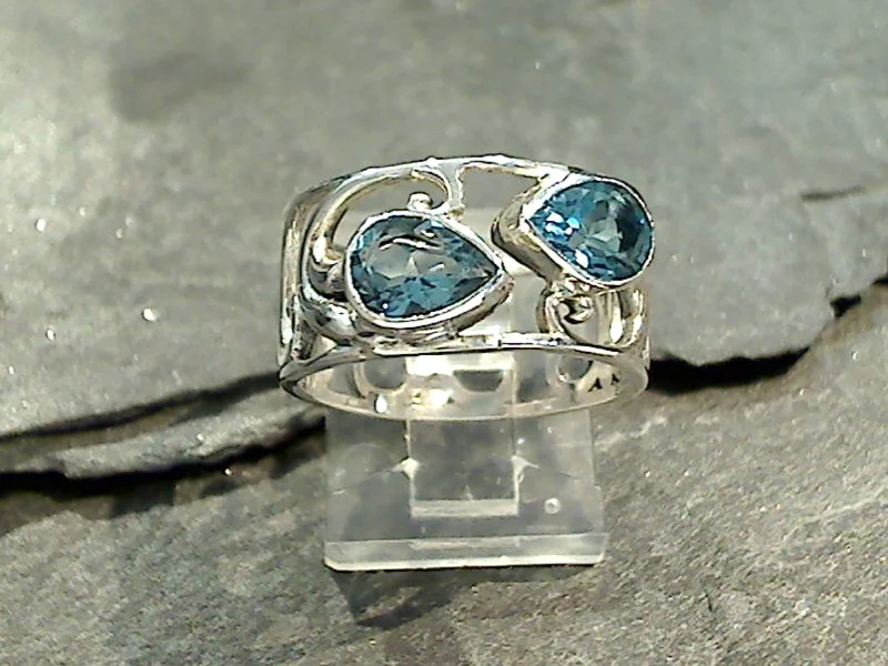 Size 7 Blue Topaz, Sterling Silver Ring