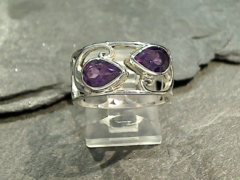 Size 6 Amethyst, Sterling Silver Ring