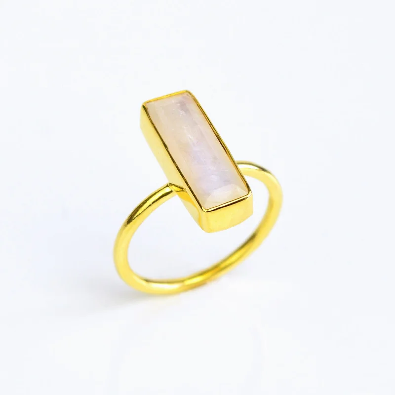 Moonstone Bar Ring : June Birthstone