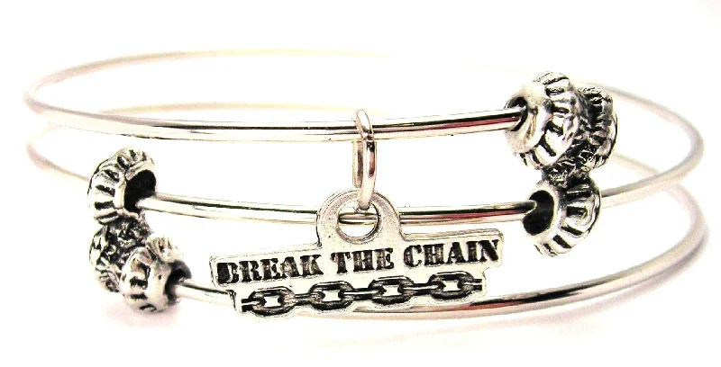 Break The Chain Triple Style Expandable Bangle Bracelet