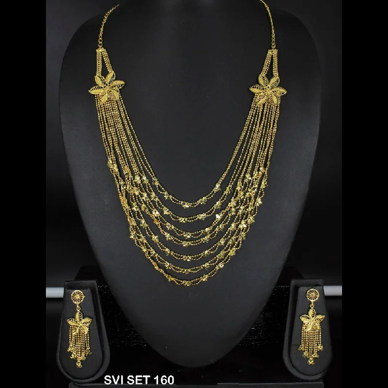 Mahavir Forming Gold Necklace Set   - SVI SET 160