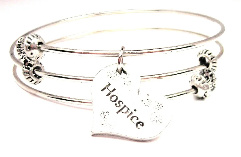 Hospice Triple Style Expandable Bangle Bracelet