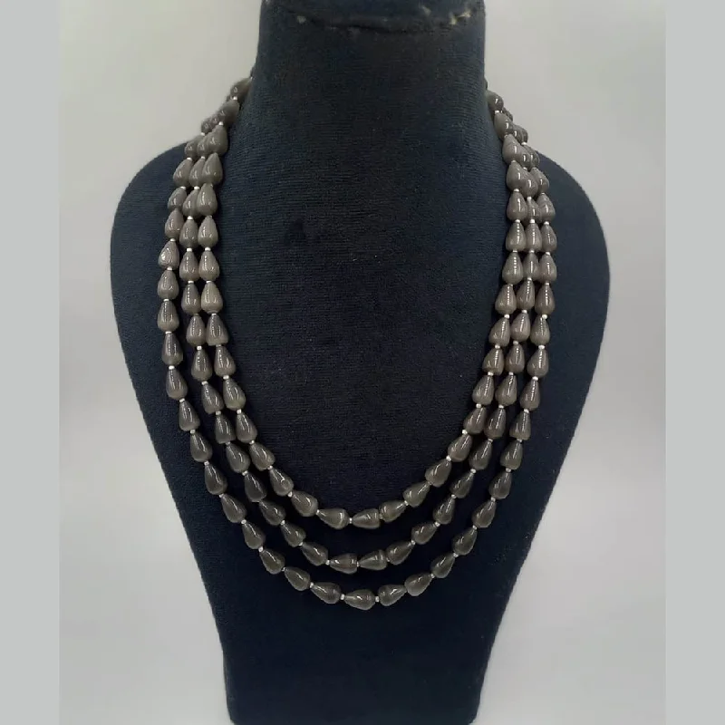 Beads Three Line Necklace