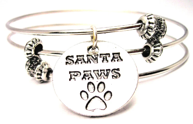 Santa Paws Triple Style Expandable Bangle Bracelet