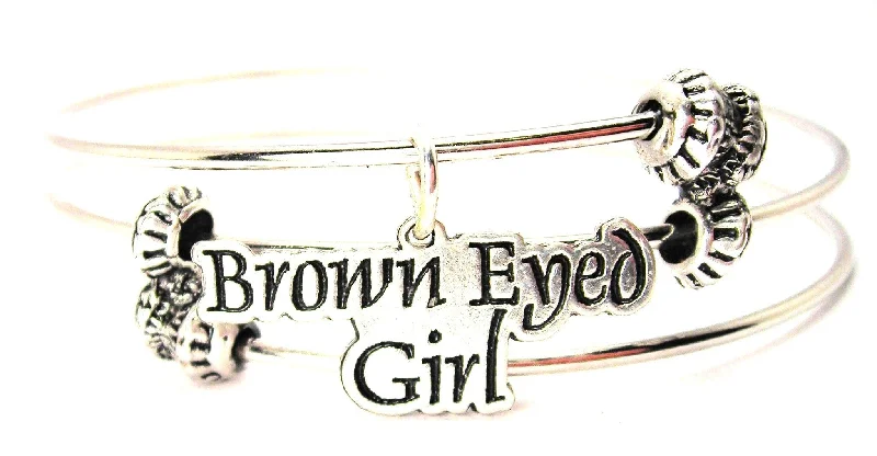 Brown Eyed Girl Triple Style Expandable Bangle Bracelet