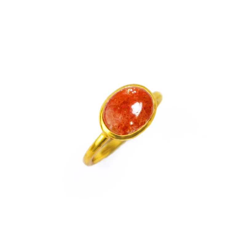 Sunstone Cabochon Oval Ring