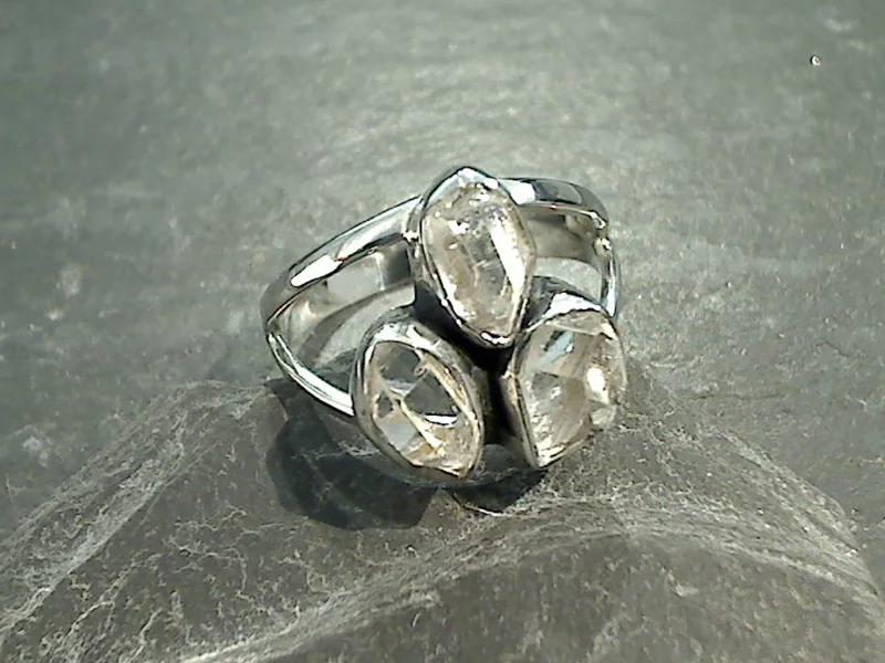 Size 8 Herkimer Diamond, Sterling Silver Ring