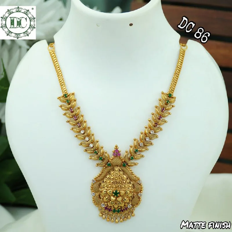 Diksha Collection Gold Plated Pota Stone Necklace Set