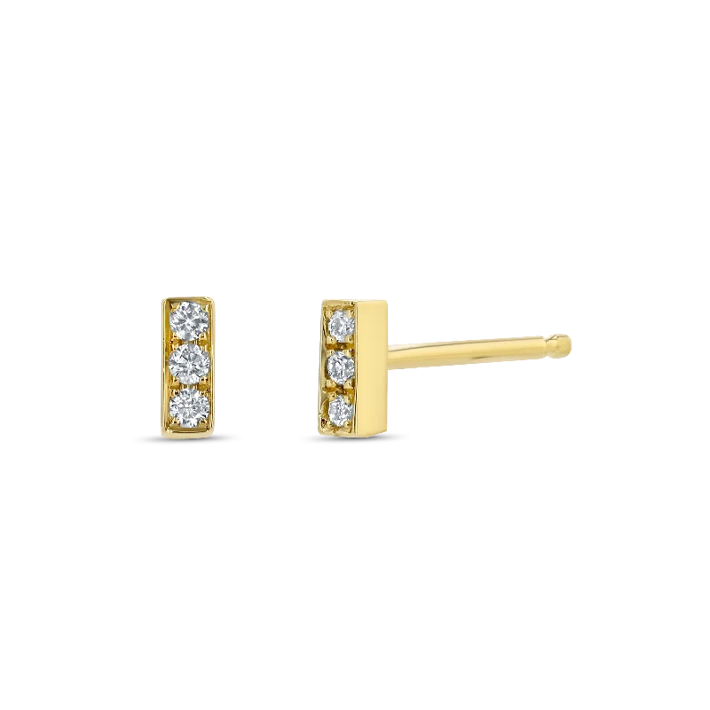 Micro Bar Studs With Pave