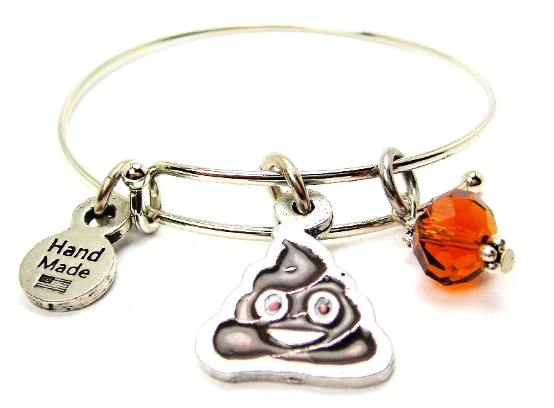 Hand Painted Poop Emoji Bangle Bracelet