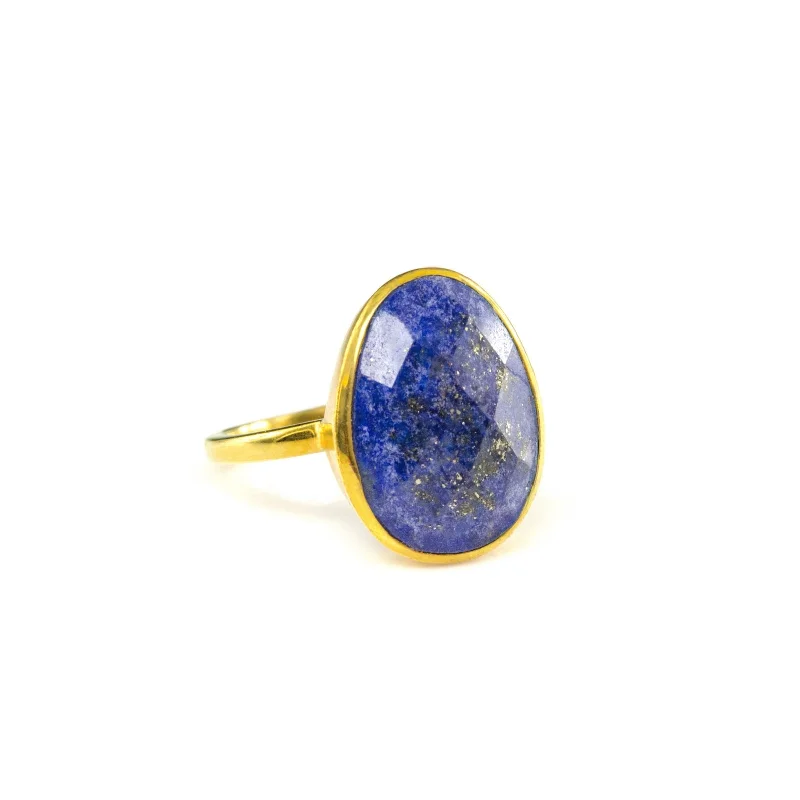 Large Lapis Lazuli Teardrop Oval Ring