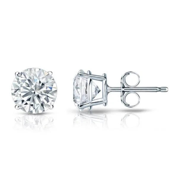 Auriya Platinum GIA Certified 2.50 carat TDW Round Diamond Stud Earrings