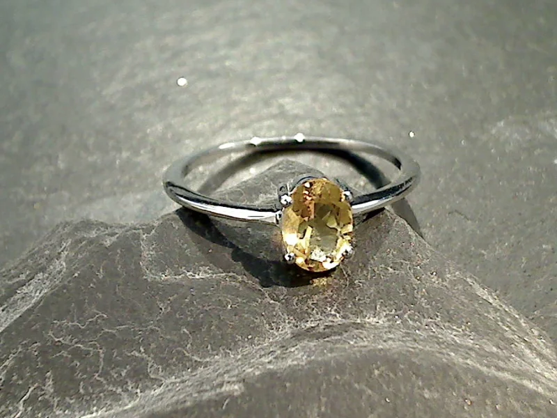 Size 5 Citrine, Sterling Silver Ring